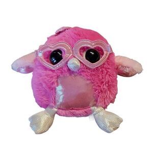 Aurora Chick with Heart Glasses Stuffed Animal Lovey with Bow Girly 6 inch Chick